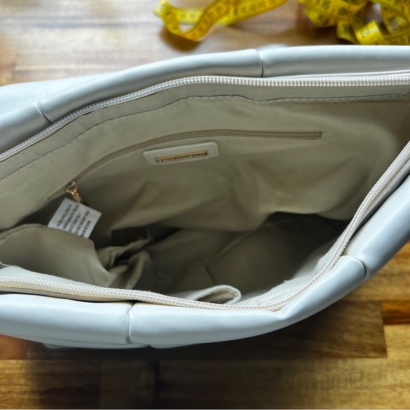 Shiraleah Crossbody or Shoulder Clutch Ivory Puffer with Gold Accents - Picture 7 of 10